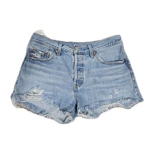 LEVI'S 501 Original Cut-Off Shorts in Light Wash Women's Size 28